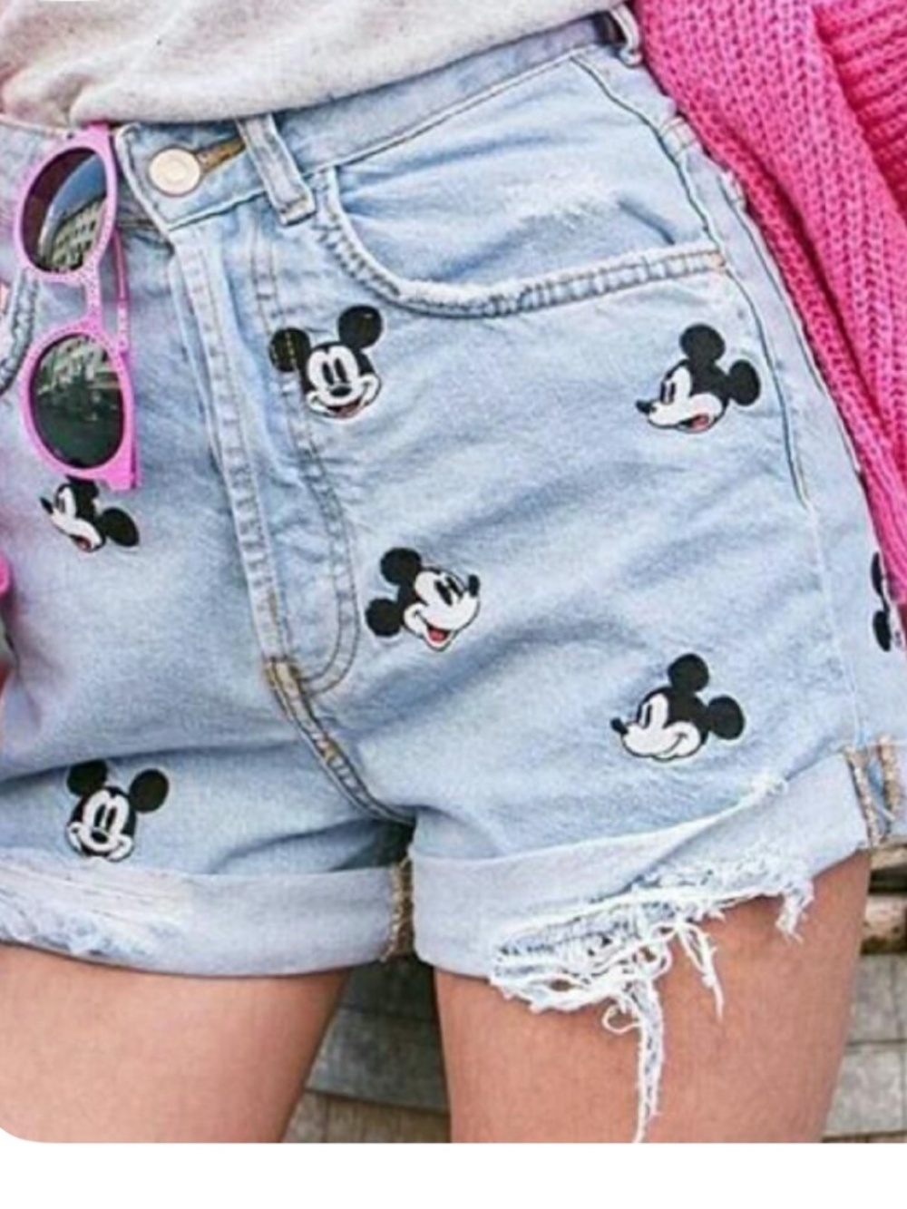 ZARA RARE Disney Mickey Denim Shorts | SIZE:40/US8 - Picture 2 of 7
